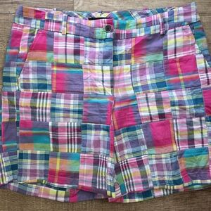 Talbots Multicolor Patchwork Plaid Shorts